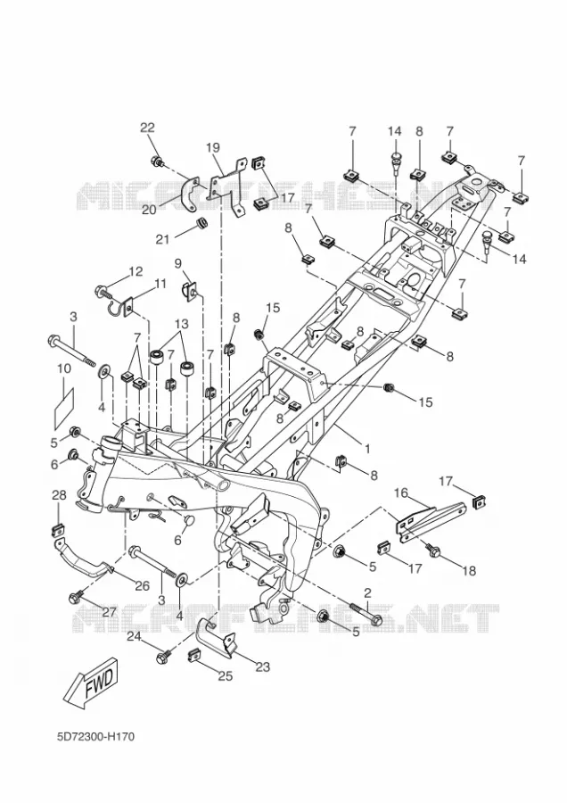 CADRE Yamaha MOTO 125 2010 YZF-R125  YZF-R125