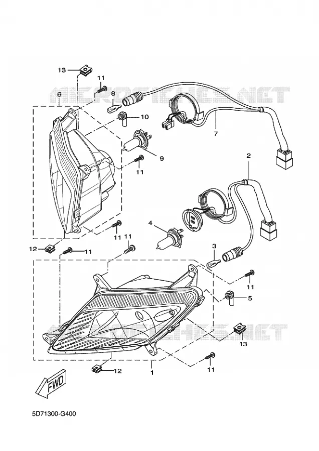 PHARE  Yamaha MOTO 125 2010 YZF-R125  YZF-R125