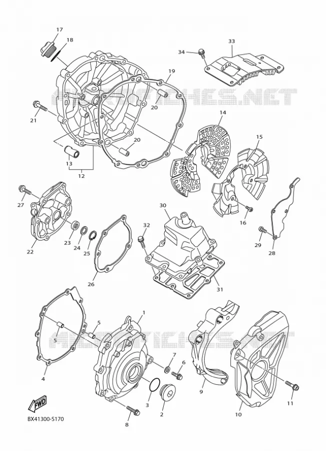 CARTER - MOTEUR 1 Yamaha MOTO 1000 2018 R1M  YZF-R1M