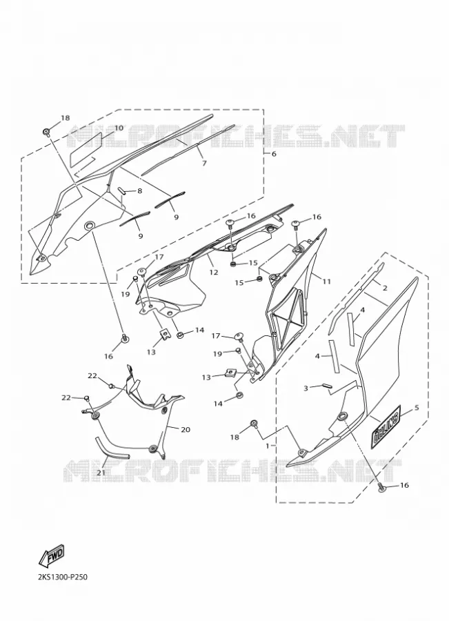 COUVERCLE LATERAL Yamaha MOTO 1000 2018 R1M  YZF-R1M