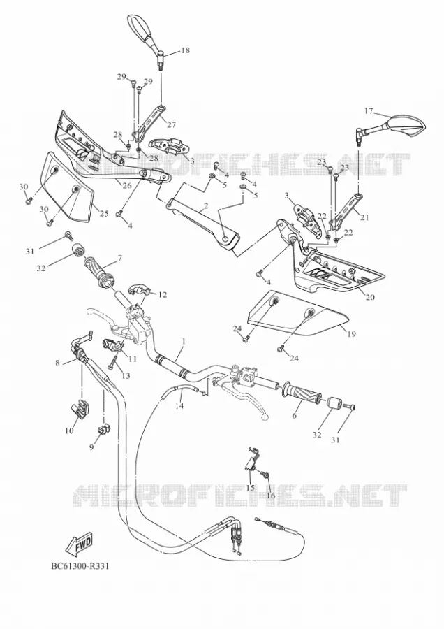 GUIDON ET CABLES Yamaha MOTO 700 2018 TRACER  MTT690-A