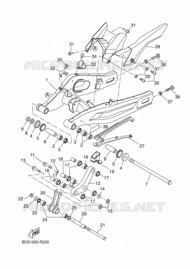 BRAS OSCILLANT  Yamaha MOTO 700 2018 TRACER  MTT690-A