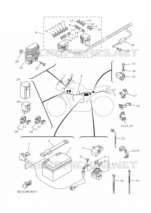 ELECTRIQUE 1 Yamaha MOTO 700 2018 TRACER  MTT690-A