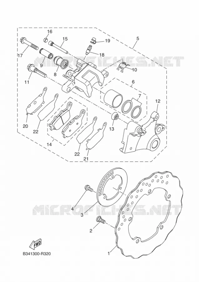 ETRIER DE FREIN ARRIERE Yamaha MOTO 700 2018 TRACER  MTT690-A