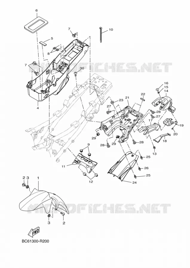 GARDE BOUE Yamaha MOTO 700 2018 TRACER  MTT690-A