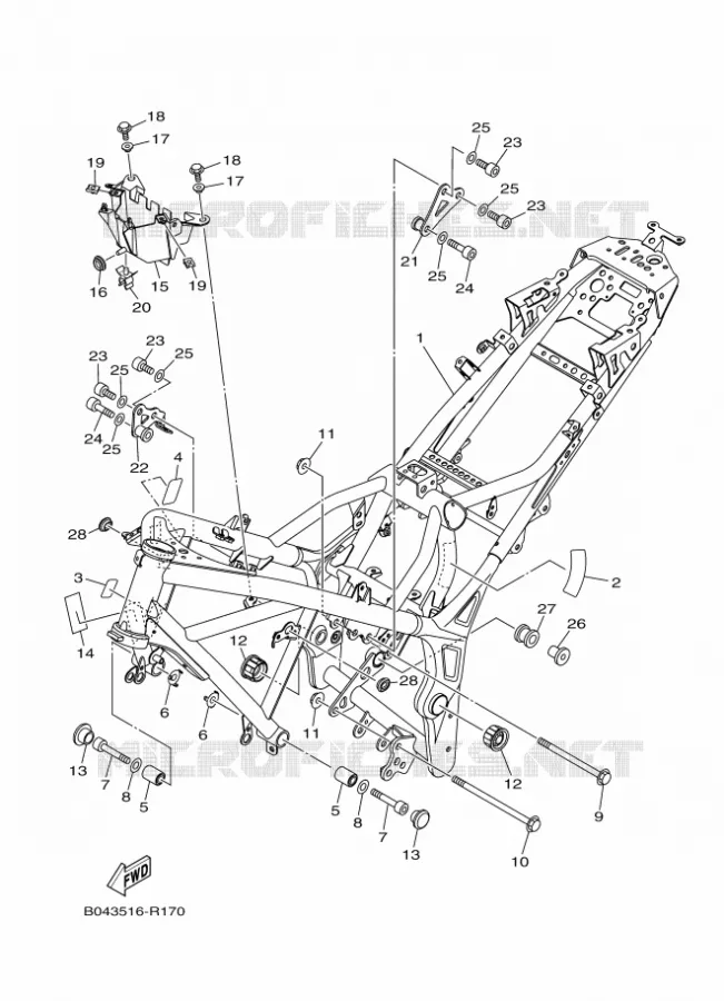 CADRE Yamaha MOTO 250 2018 MT  MTN250-A