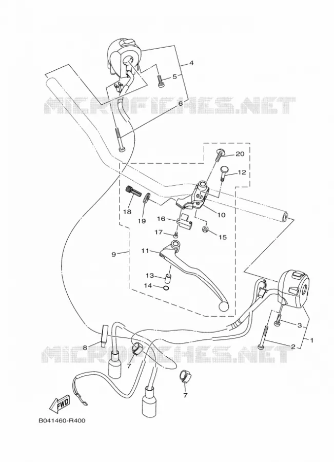 COMMODO / LEVIER Yamaha MOTO 250 2018 MT  MTN250-A