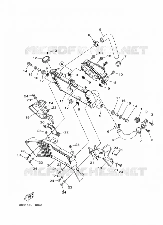 RADIATEUR / DURITES Yamaha MOTO 250 2018 MT  MTN250-A