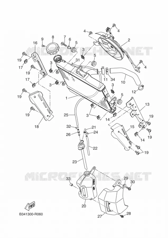 RADIATEUR / DURITES Yamaha MOTO 700 2018 XSR  MTM690