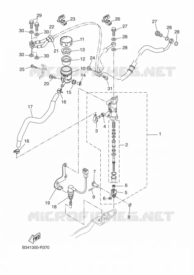 MAITRE CYLINDRE DE FREIN ARRIERE Yamaha MOTO 700 2018 XSR  MTM690