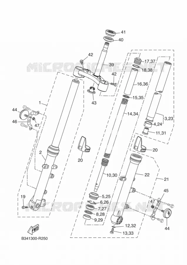 FOURCHE Yamaha MOTO 700 2018 XSR 35KW  MTM690-U