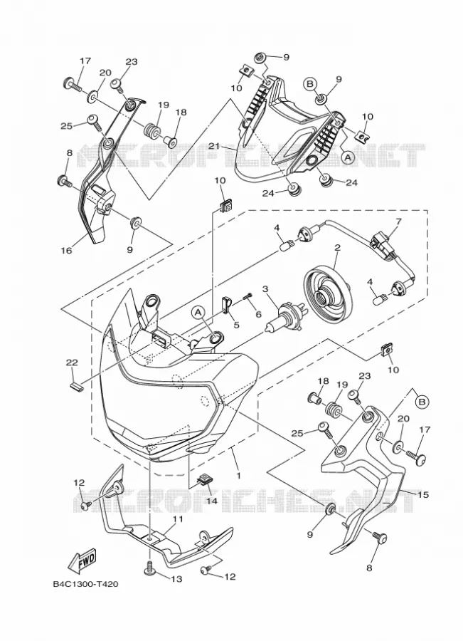 PHARE  Yamaha MOTO 700 2018 MT  MTN690-A