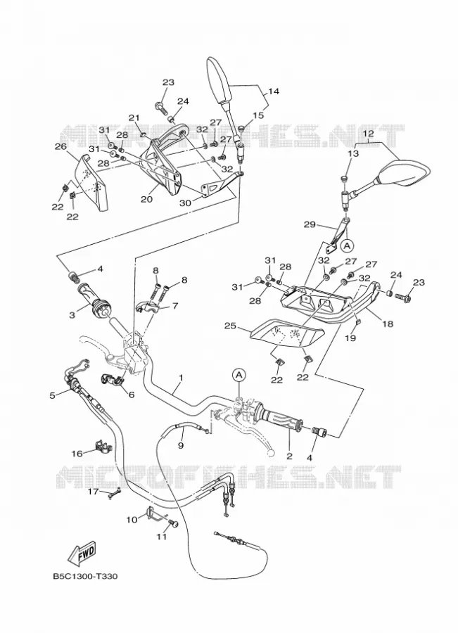 GUIDON ET CABLES Yamaha MOTO 900 2018 TRACER  MTT850