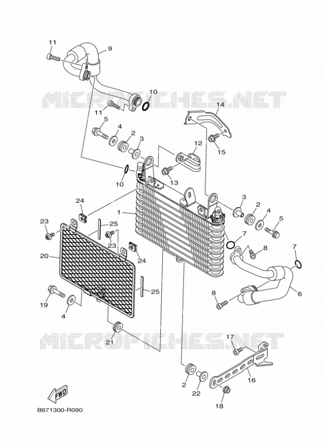 RADIATEUR D'HUILE / ECHANGEUR Yamaha MOTO 1000 2018 MT  MTN1000