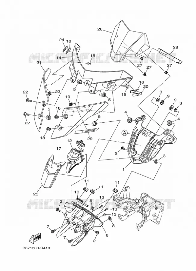 CARENAGE 2 Yamaha MOTO 1000 2018 MT  MTN1000