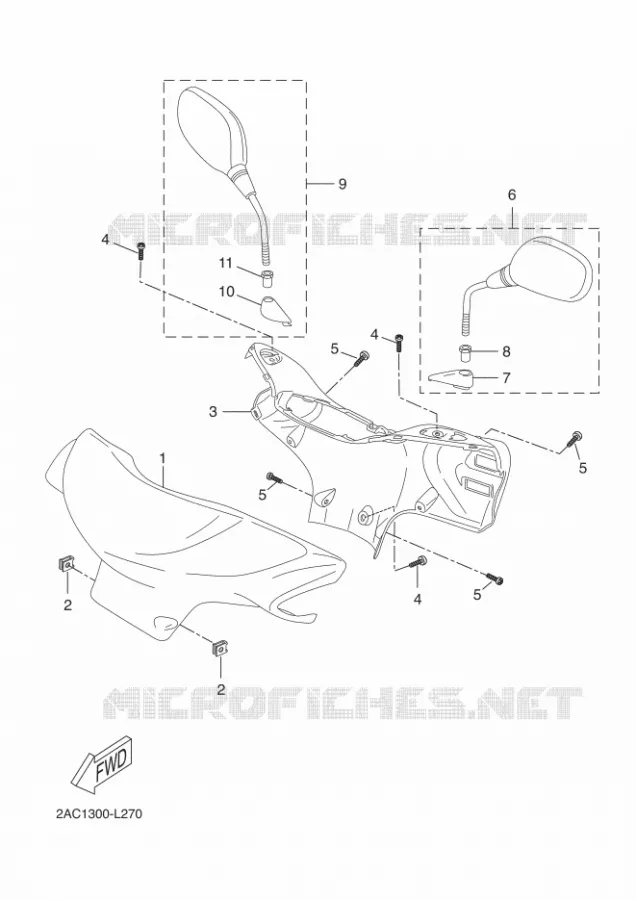 CARENAGE 1 Yamaha SCOOTER 50 2012 NEOS 4  YN50F