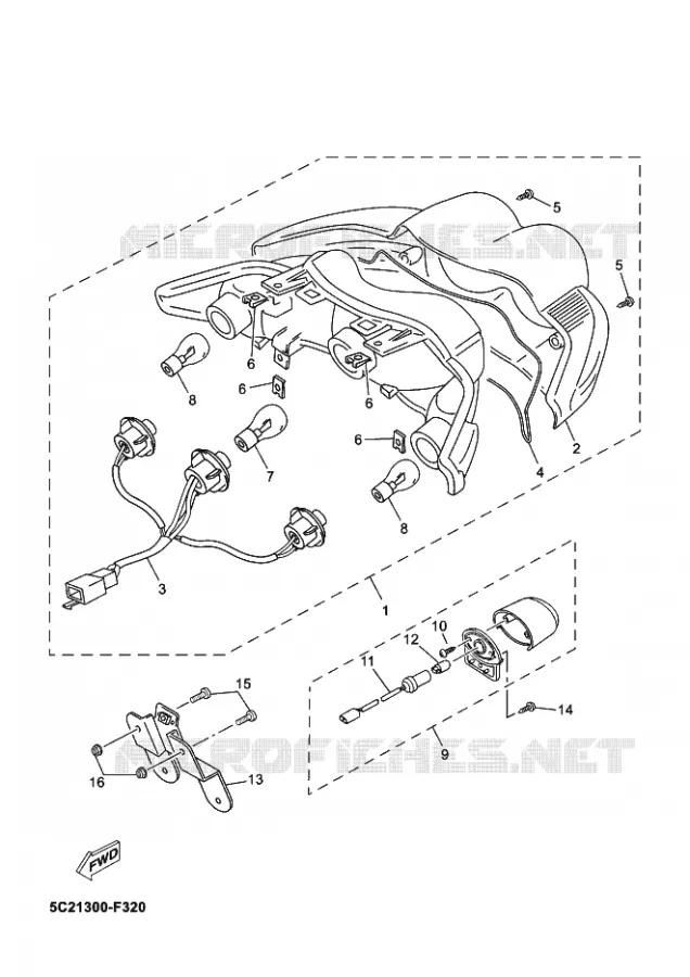 FEU ARRIERE Yamaha SCOOTER 50 2012 NEOS 4  YN50F