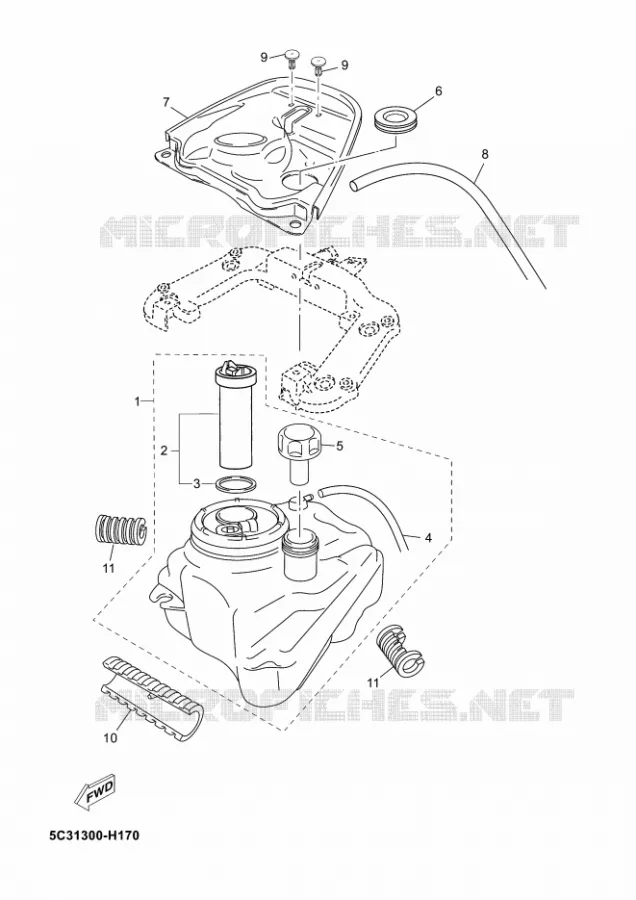RESERVOIR A ESSENCE Yamaha SCOOTER 50 2012 NEOS 4  YN50F