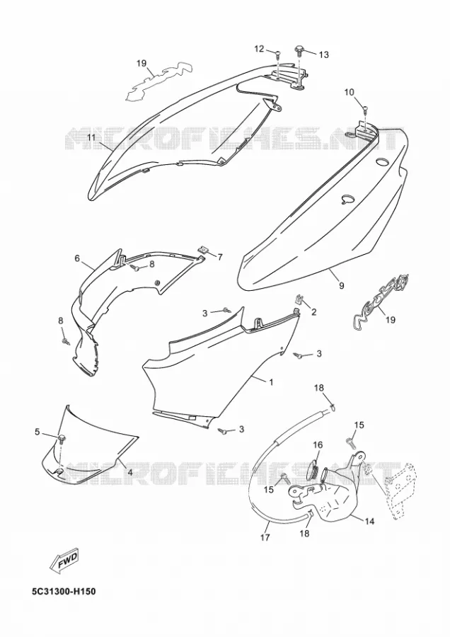 COUVERCLE LATERAL Yamaha SCOOTER 50 2012 NEOS 4  YN50F