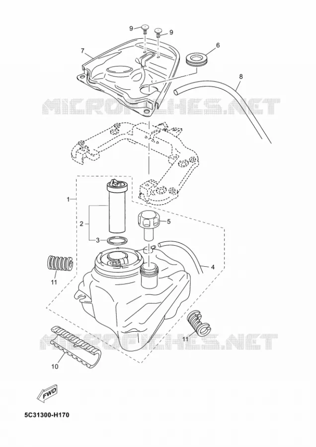 RESERVOIR A ESSENCE Yamaha SCOOTER 50 2012 NEOS 4  YN50F