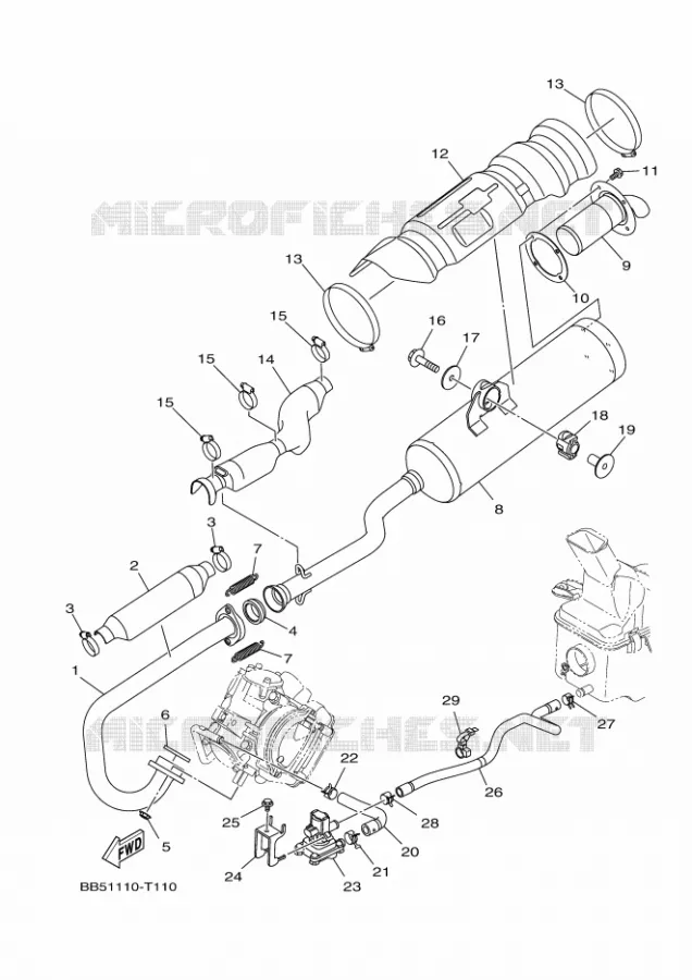 ECHAPPEMENT Yamaha QUAD 450 2018 KODIAK  YFM450FWBD