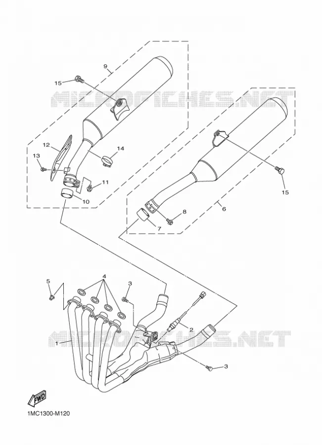 ECHAPPEMENT Yamaha MOTO 1300 2018 FJR  FJR1300-A
