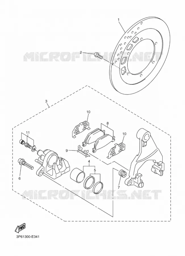 ETRIER DE FREIN ARRIERE Yamaha MOTO 1300 2018 FJR  FJR1300-A