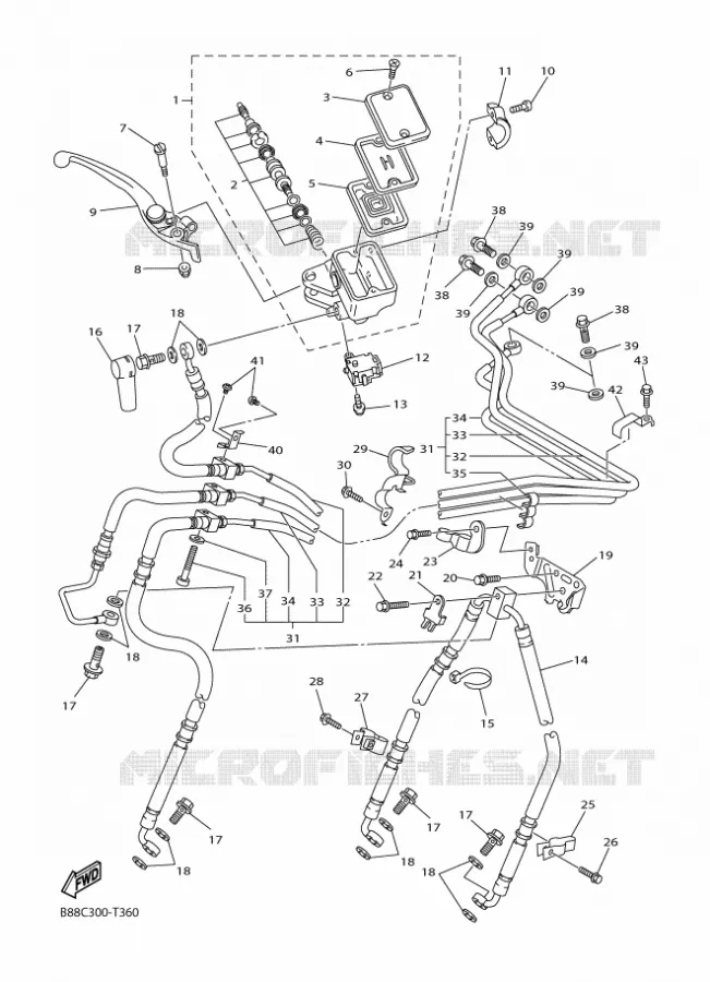MAITRE CYLINDRE AVANT Yamaha MOTO 1300 2018 FJR  FJR1300-A