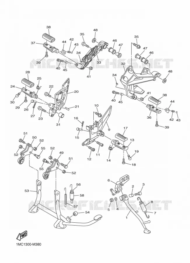 BEQUILLE / REPOSE PIEDS Yamaha MOTO 1300 2018 FJR  FJR1300-A