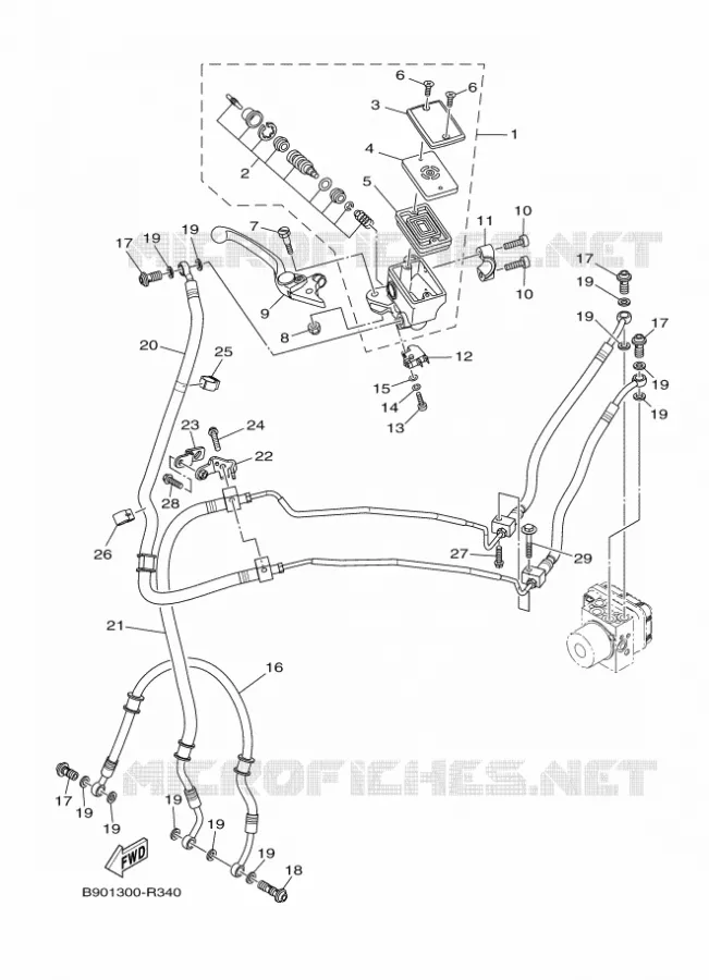 MAITRE CYLINDRE DE FREIN AVANT Yamaha MOTO 900 2018 XSR  MTM850
