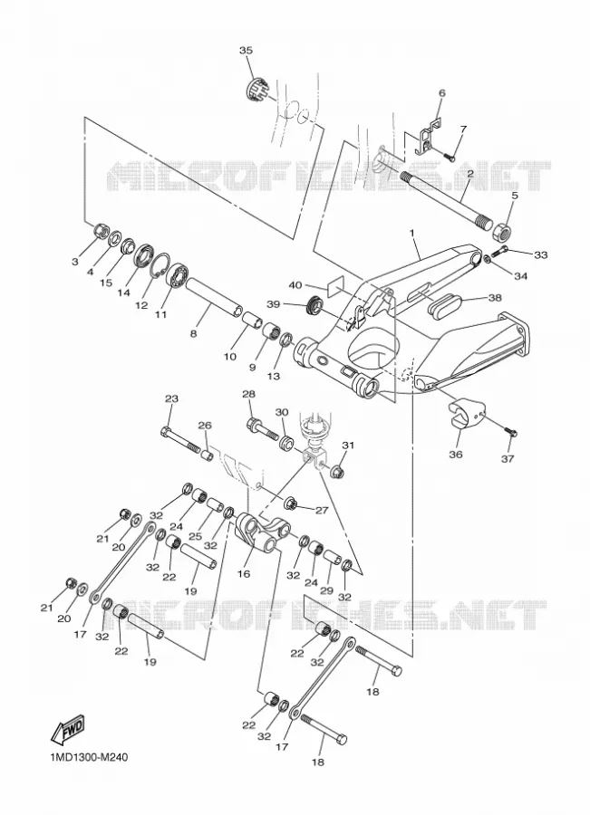 BRAS ARRIERE Yamaha MOTO 1300 2018 FJR AS  FJR1300-AS