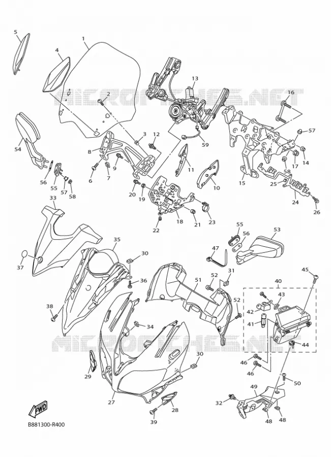 CARENAGES 1  Yamaha MOTO 1300 2018 FJR AS  FJR1300-AS