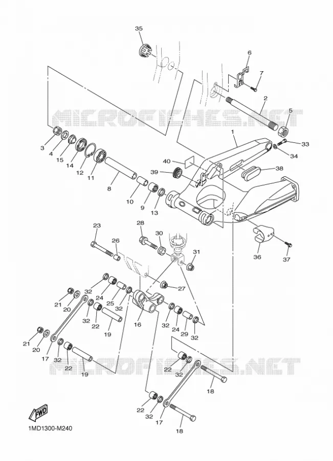 BRAS ARRIERE Yamaha MOTO 1300 2018 FJR AS  FJR1300-AS