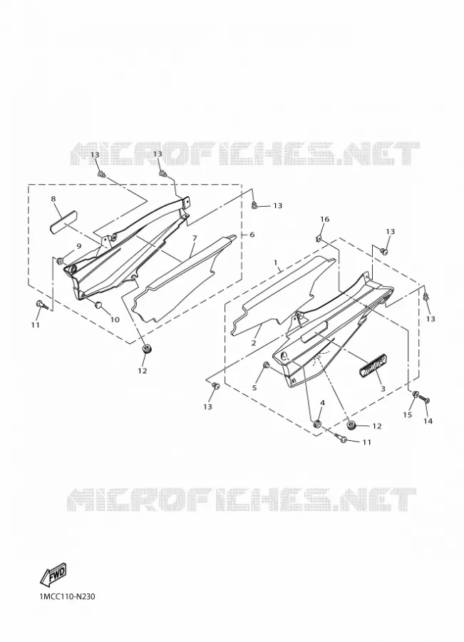 COUVERCLE LATERAL Yamaha MOTO 1300 2018 FJR AS  FJR1300-AS
