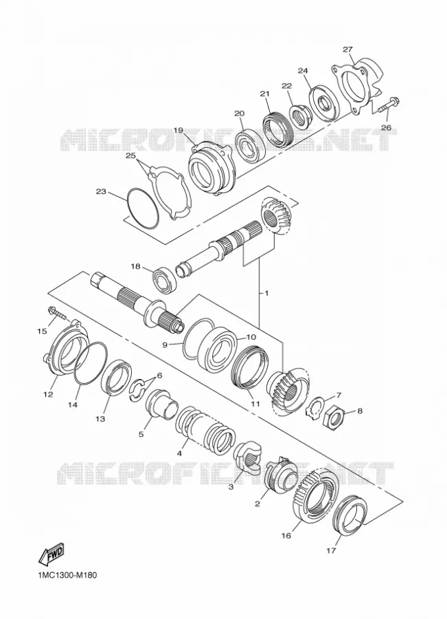 TRANSMISSION INTERMEDIAIRE Yamaha MOTO 1300 2018 FJR AS  FJR1300-AS
