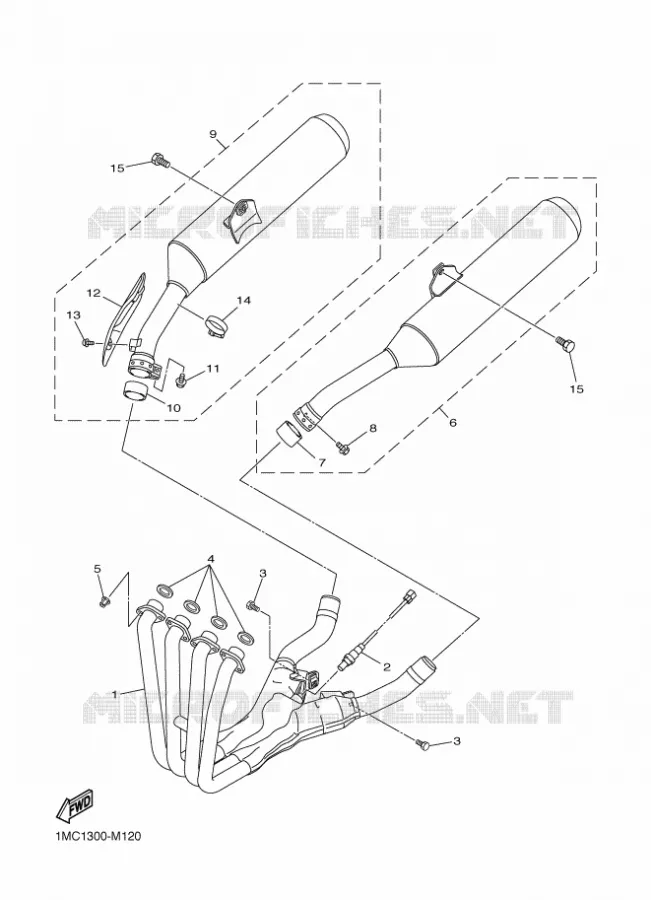 ECHAPPEMENT Yamaha MOTO 1300 2018 FJR AS  FJR1300-AS