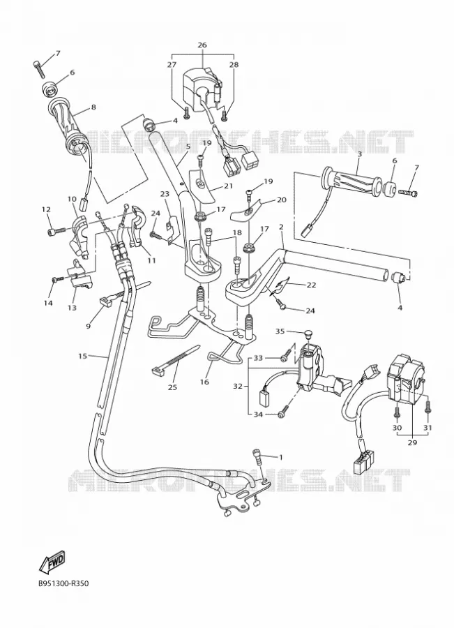 GUIDON ET CABLES Yamaha MOTO 1300 2018 FJR AS  FJR1300-AS