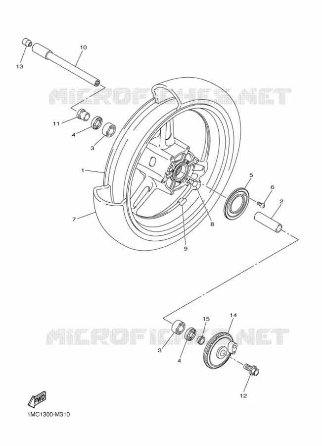 ROUE AVANT Yamaha MOTO 1300 2018 FJR AE  FJR1300-AE