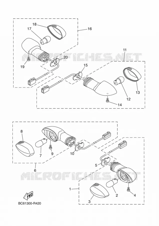 CLIGNOTANT Yamaha MOTO 700 2018 TRACER  MTT690-A