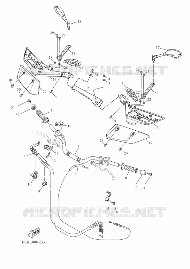 GUIDON ET CABLES Yamaha MOTO 700 2018 TRACER  MTT690-A