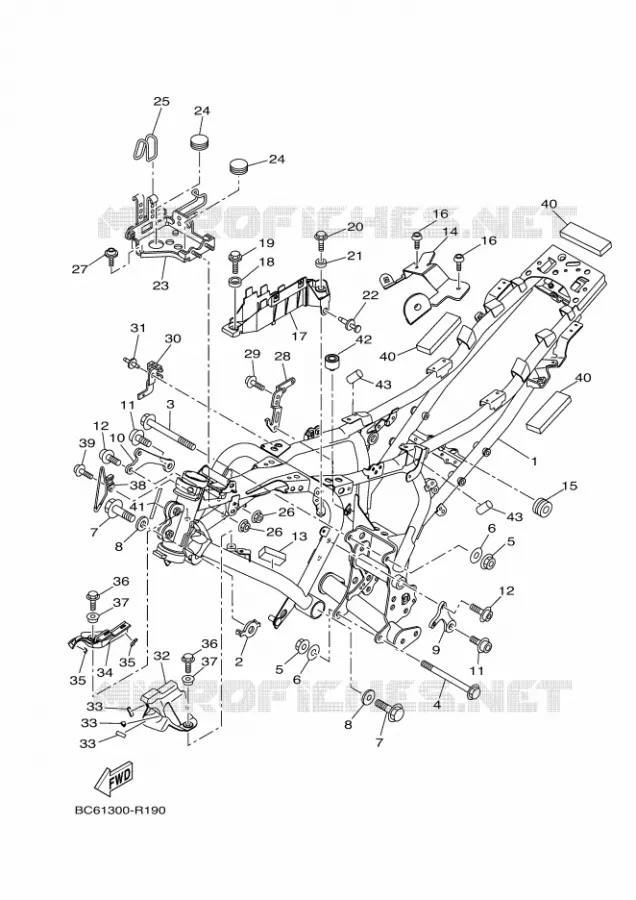 CADRE Yamaha MOTO 700 2018 TRACER  MTT690-A