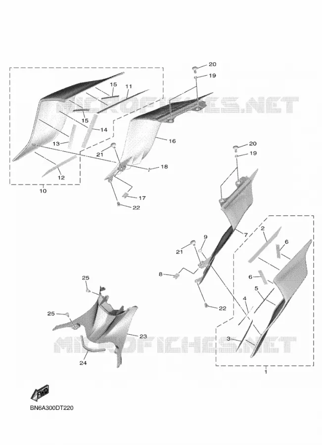 COUVERCLE LATERAL Yamaha MOTO 600 2018 R6  YZF600