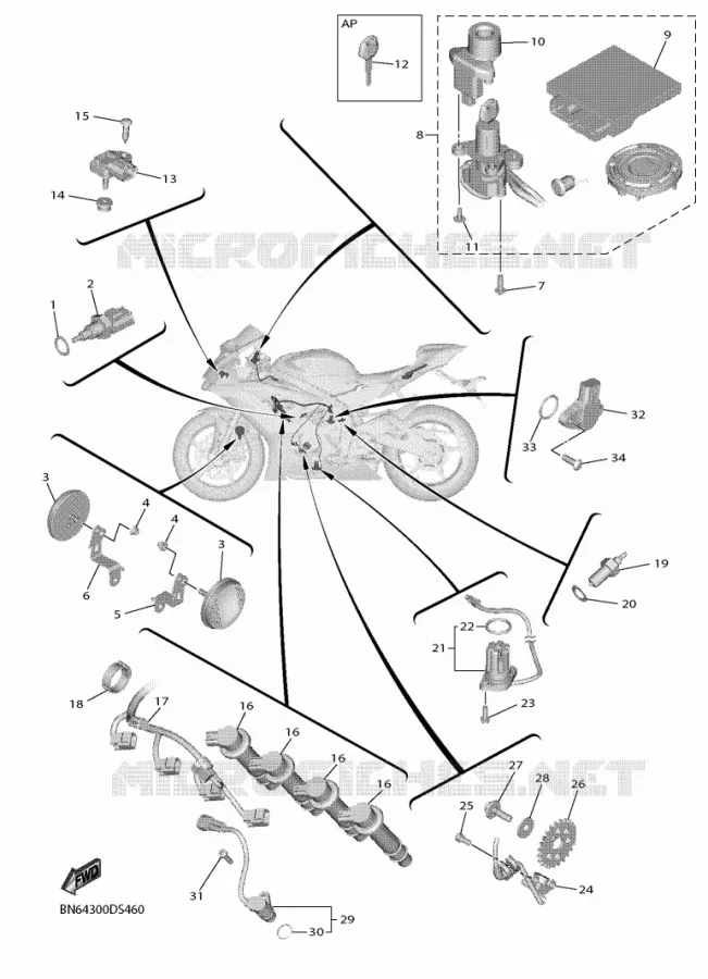 PARTIE ELECTRIQUE 1 Yamaha MOTO 600 2018 R6  YZF600
