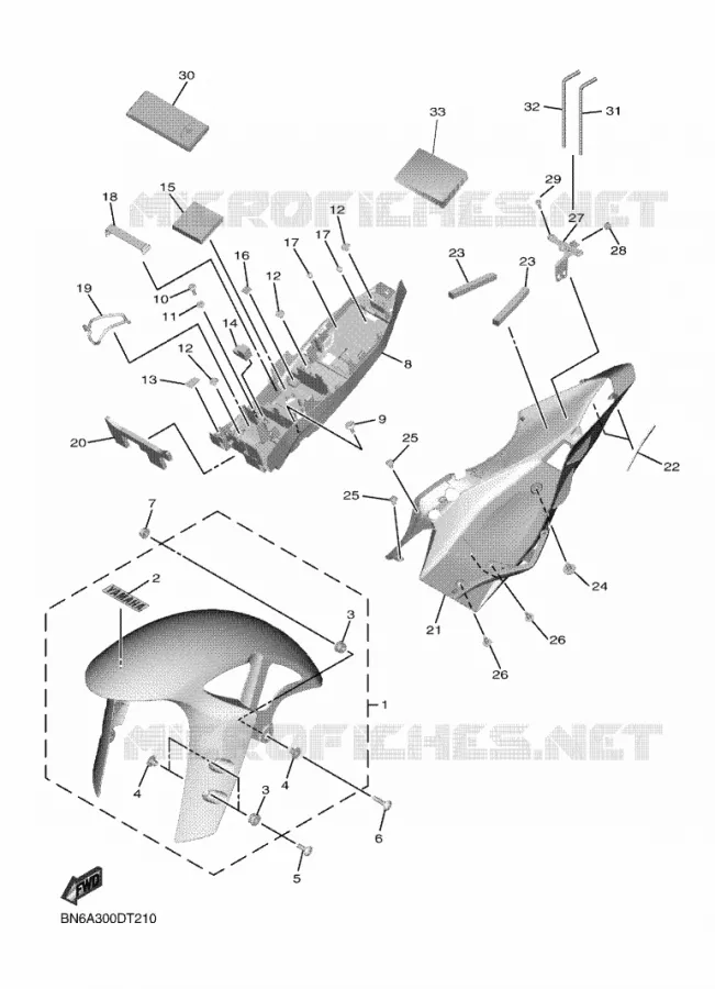 GARDE BOUE Yamaha MOTO 600 2018 R6  YZF600