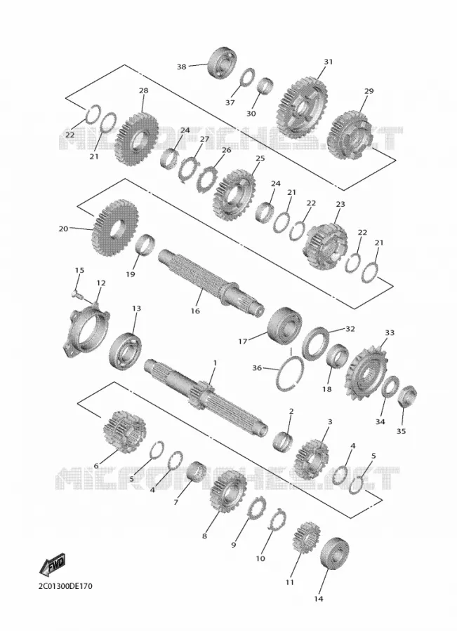 TRANSMISSION Yamaha MOTO 600 2018 R6  YZF600