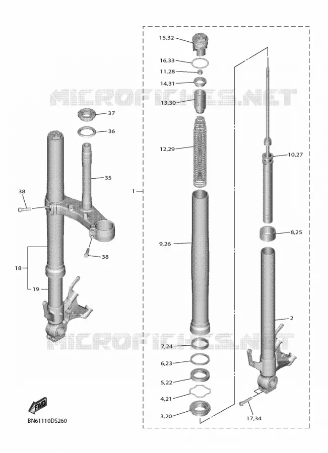 FOURCHE Yamaha MOTO 600 2018 R6  YZF600