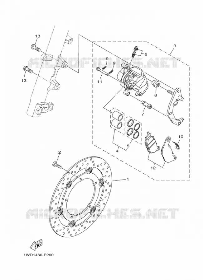 ETRIER DE FREIN AVANT Yamaha MOTO 300 2018 R3  YZF-R3A