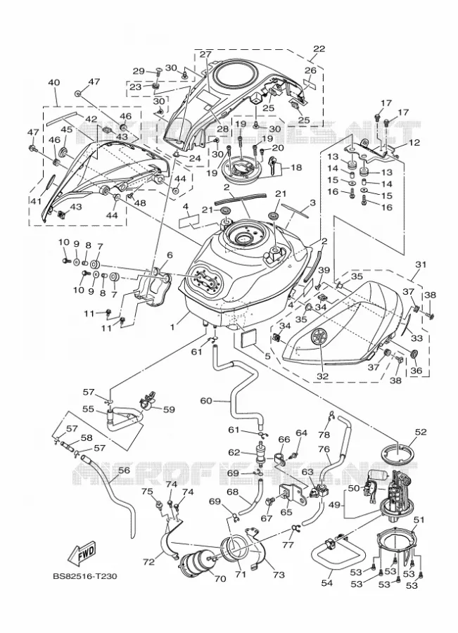 RESERVOIR A ESSENCE Yamaha MOTO 300 2018 R3  YZF-R3A