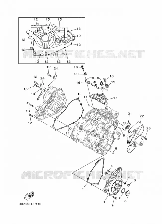CARTER - MOTEUR 1 Yamaha MOTO 300 2018 R3  YZF-R3A
