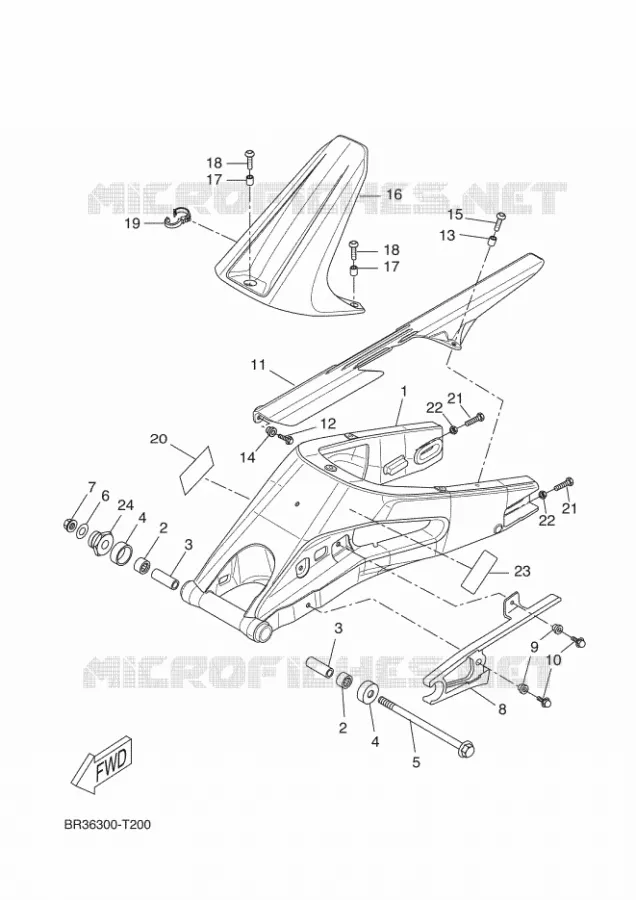 BRAS ARRIERE Yamaha MOTO 125 2018 R125  YZF-R125A